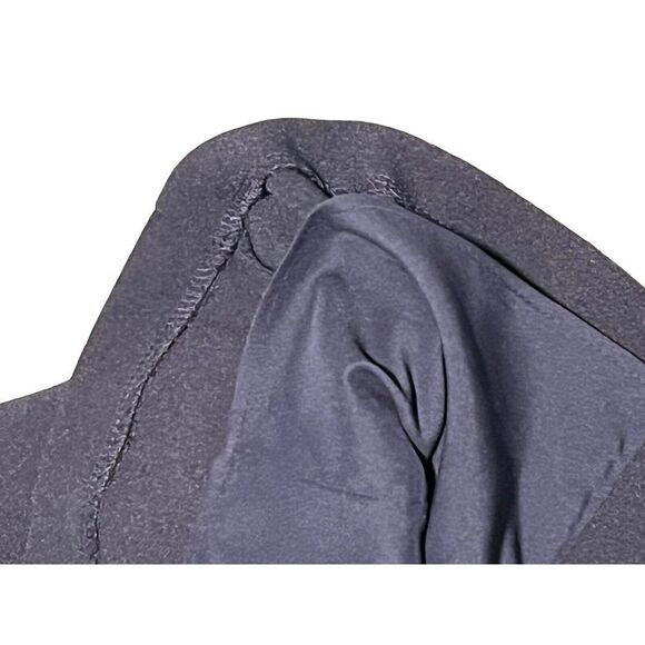 Vince Camuto Mini Dress Womens Size 8 Navy Blue Short Sleeve Mock Neck Ruffle - Picture 6 of 10